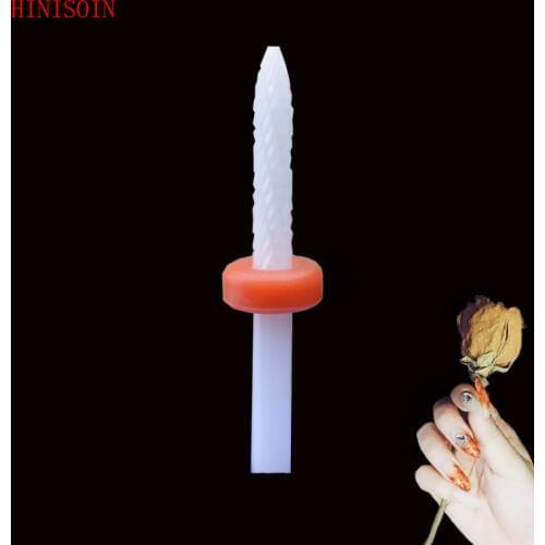 15pcs White Ceramic Nail Drill Bit - Under Nail Cleaner Bit