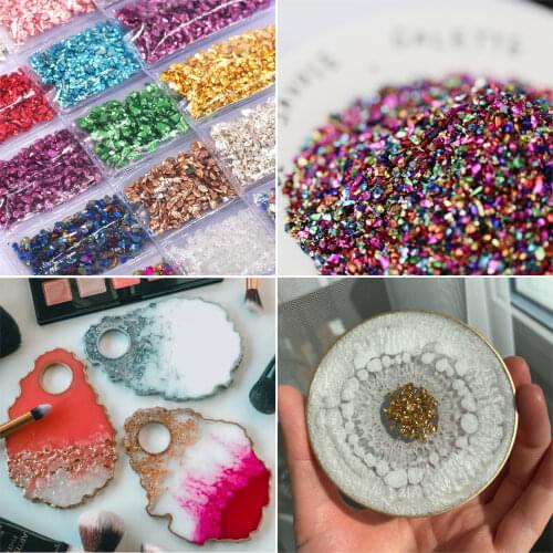 20G Glass Metal Crushed Stone for Diy Uv Epoxy Resin Crafts Broken Glass Stone Filler for Handmade Jewelry Making Mold Fillings