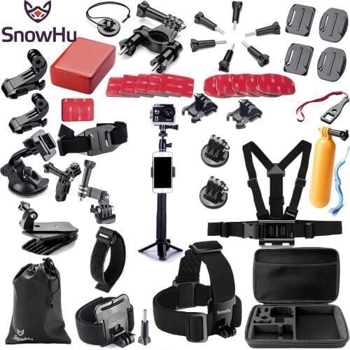 SnowHu Action Camera Accessory for GoPro Hero 9 8 7 6 5 4 5S Black Yi 4K + Lite SJCAM SJ7 Eken H9 Go Pro Mount Nikon camera GS02