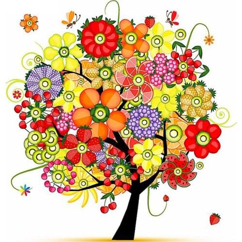 Full Square/Round Drill 5D DIY Diamond Painting "fruit trees" 3D Embroidery Cross Stitch 5D Rhinestone Home Decor Gift