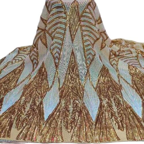 Shinny Material Design Fashionable Tulle Embroidery French Net Lace Fabric 20BZL-62404 with Sequins for Party Dress