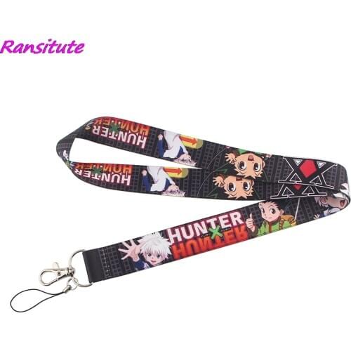 Ransitute R1460 Anime Character Hunter Boy Key Chain Lanyard Gifts For Child Students Friends Phone USB Badge Holder Necklace