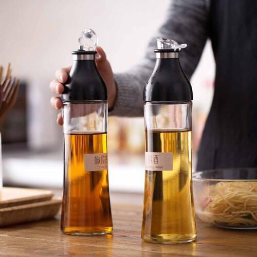 600ml Kitchen Glass Oil Olive Soy Sauce Vinegar Dispenser Bottle Cooking Tool