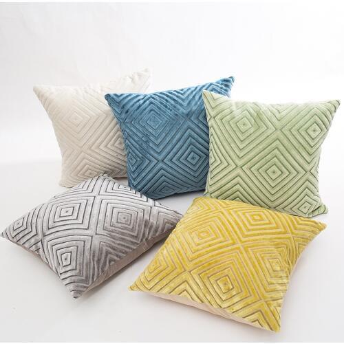 Flocking Solid Color Pillow Case Solid Color Polyester Throw Pillow Case Decorative Pillowcases Cover 45*45cm Free Shipping