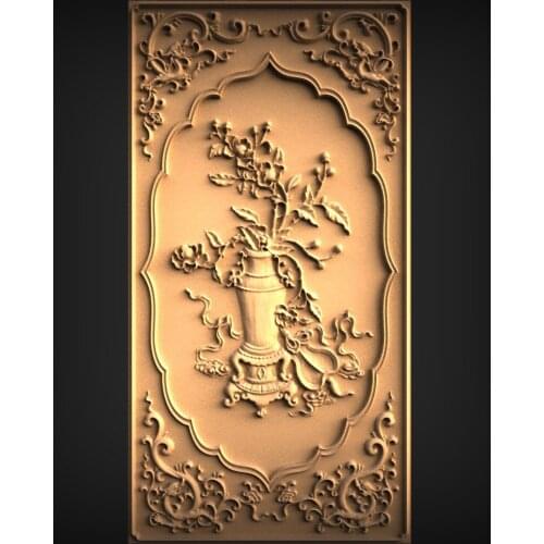 Potted plants 3d model relief for cnc Router 3 axis Engraver ArtCam Aspire Cut3D in STL file format_Panel Decor " CNC files "