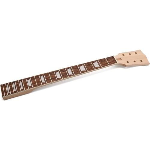 22 Fret Guitar Neck 25.2inch Maple Rosewood Fingerboard Natural with trapezoid inlays for Electric Guitar Neck Replacement