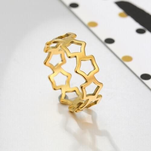 My shape Star of David Celtics Knot Rings for Women Men Silver Color Stainless Steel Rings Fashion Wedding Jewelry Rings bague