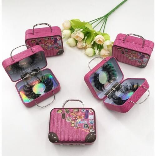 FDshine suitcase lash box for 25mm dramatic and natural mink lashes can hold 2pairs 3d eyelash