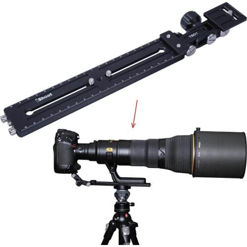 Telephoto Zoom Lens Bracket Long-Focus Lens Support Holder +22cm Camera Quick Release Plate for Ball Head Tripod Mount Ring