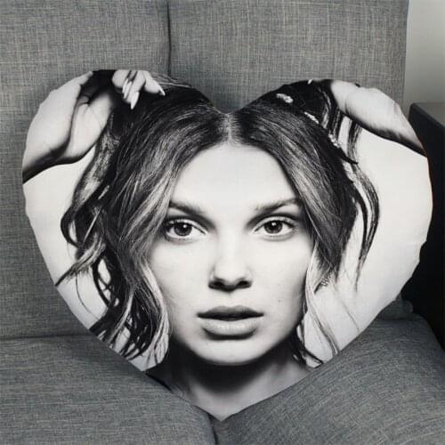 Millie Bobby Brown Pillow Slips Heart Shape Pillow Covers Bedding Comfortable Cushion/Sofa/Home/Car High Quality Pillow Cases