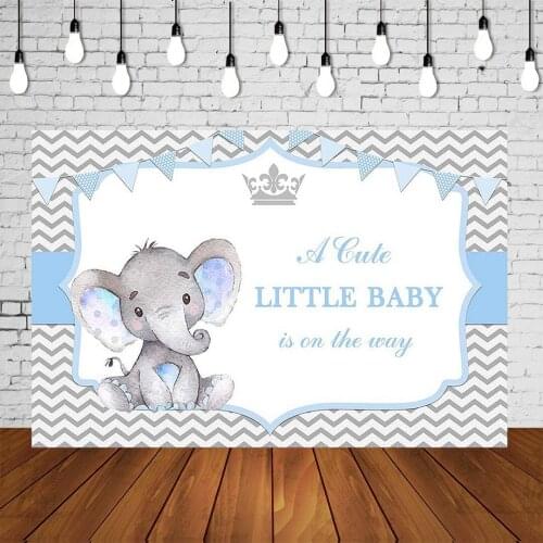 Sweet Boy Elephant Baby Shower Party Backdrop Cute mommys Baby Banner Newborn Portrait Background Poster Studio Decorations