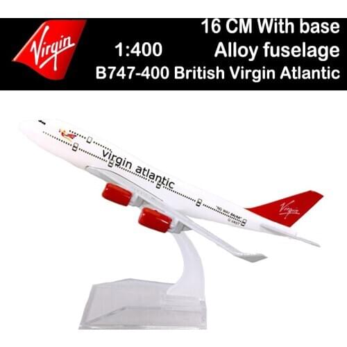 1/400 Boeing B747-400 Model British Virgin Atlantic Airlines W Base Airbus Metal Alloy Aircraft Plane Airliner Adult Souvenirs