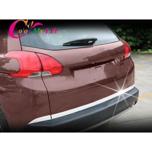 Back Trunk Sticker for Peugeot 2008 2014 2015 2016 2017 2018 2019 Stainless Steel Rear Tail Trunk Molding Cover Trim Accessories