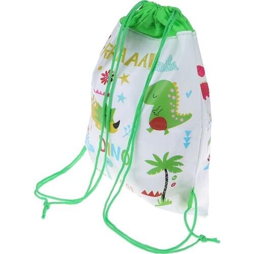 Dinosaur Non-woven Bag Backpack Kids Travel School Decor Drawstring Gift Bags