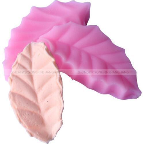 New Small Leaves Shape Embossed Liquid Silicone Cake Molds Cookie Biscuits Decorating Fondant Tools DIY Kitchen Cookware E013