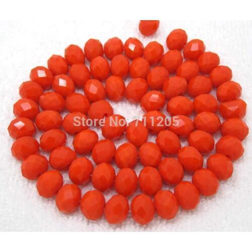 Wholesale 70pcs, 6x8mm Faceted Orange Glass Rondelle Loose Beads,we provide mixed wholesale for all items ,please contact us
