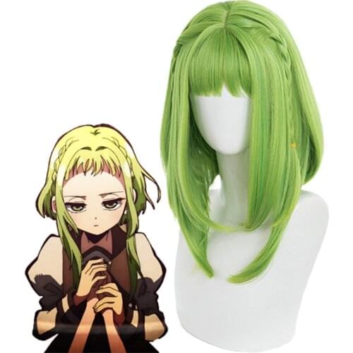 Nanamine Sakura Wig Jibaku Shounen/Toilet-Bound Hanako kun Cosplay Wig Halloween Party Costume Prop Green Weave Synthetic Hair