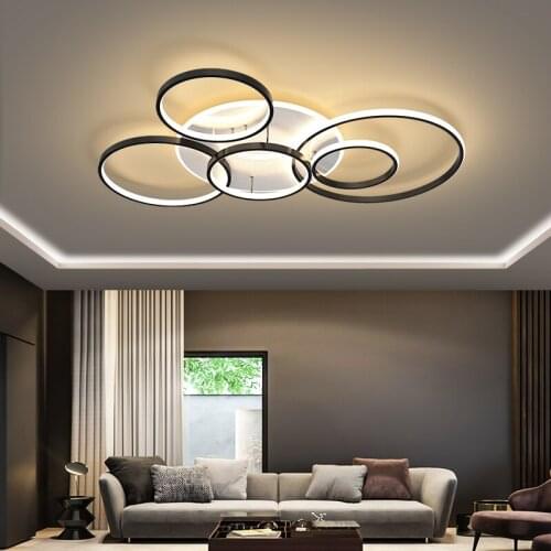 Simple Rings LED Chandelier For Living Room Dining Room Kitchen Studyroom Villa Gallery Foyer Office Indoor Modern Home Lights