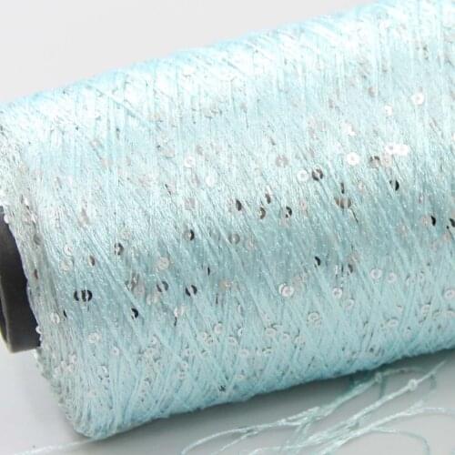 About Sales Pitch 5cm Diameter 3mm 500g Sequi Hand-Knitted C Rochet Handmade Yarn 920_25 Silver Blue