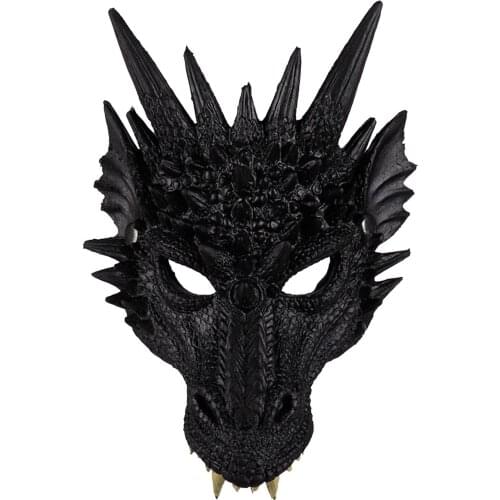 Halloween Props 3D Dragon Mask Half Face Mask For Kids Teens Halloween Costume Party Decorations Adult Dragon Cosplay Props