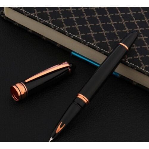 High quality Metal WINGSUNG Fountain Pen rose golden arrow black 0.38MM Luxury Finance nib PEN Office school supplies Writing