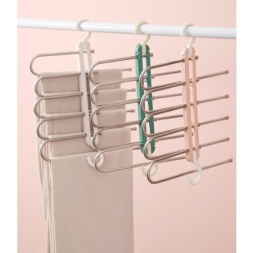 S Shape Wardrobe Hanger Multi-functional Clothes Hangers Pants Stainless Steel Magic Wardrobe Clothing Hangers For Clothes Rack
