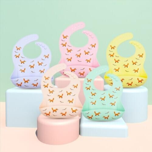 Babys Silicone BPA Free Waterproof Bibs Newborn Feeding Tableware Burp Aprons Q1FE