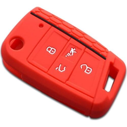 Muchkey Silicone Cover Holder Key Protection Smart Key Cover Of 4 Button Fits For Vw Paul Mk7 1PC