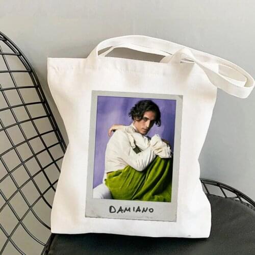 Shopper Damiano David Maneskin Kawaii Bag Harajuku women Shopping Bag Canvas Shopper Bag girl handbag Tote Bag Shoulder Lady Bag