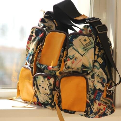 Oxford Cloth with Leather Womens Bag Multi-Pocket Handbags Casual portable Big tote Bag Large Capacity Shoulder Crossbody Bags