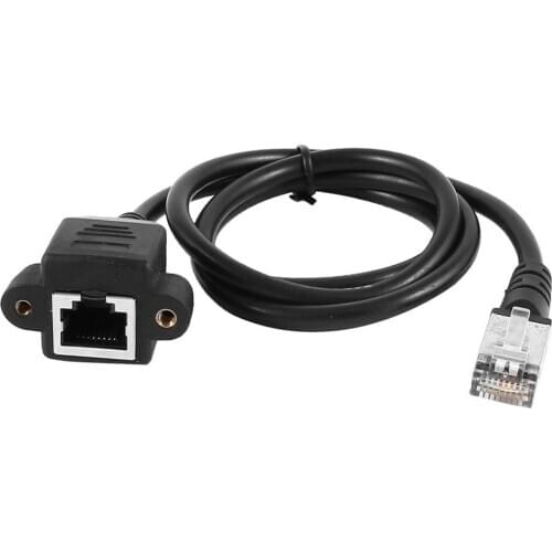 Male extension cable network cable adapter panel, RJ 45 female 60 cm mount