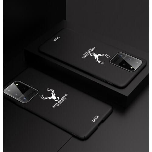 Ultra-thin Christmas Deer Colorful Matte Hard PC Phone Case For Samsung Galaxy S20 S10 5G S9 Note 20 10 Plus Cute Frosted Cover