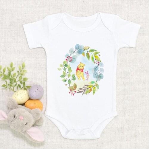 Unisex Newborn Baby Boy Clothes Floral Winnie Printed Baby Girl Clothes Cartoon Girls Baby Clothing Jumpsuits Bodysuits