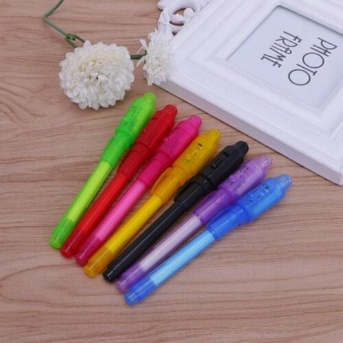 W3JD 6Pcs/Set Invisible Ink Pen Built in UV Light For Pen Safety To Use