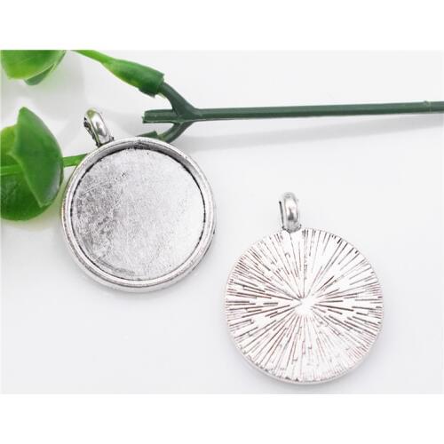 10pcs 20mm Inner Size Antique Silver Plated Simple Style Base Setting Charms Pendant-D1-25