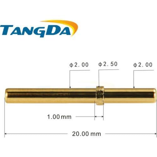 2.5*20mm copper contact thimble conductive needle insertion current column charging no spring female gold-plated 1U