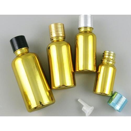 360 x 10ml 20ml 30ml 50ml 100ml Essential Oil Portable Gold Painting Glass With Aluminum Cap For Liquid Reagent Pipette Bottle