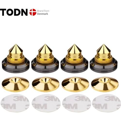 4 Sets speakers Stand Feet Foot Pad Pure copper gold loudspeaker box Spikes Cone Floor Foot Nail M28*26