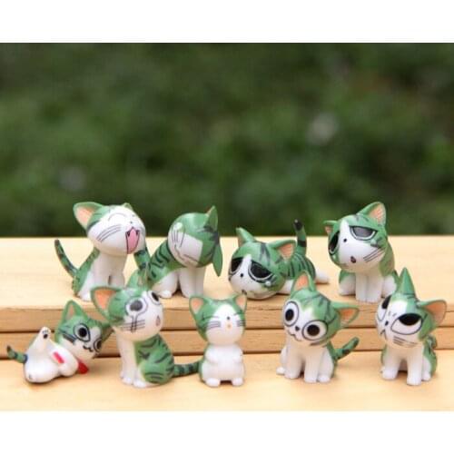 9 Pcs Moss Micro-landscape Decoration Cute Cat Dolls Handmade Eco-bottle Decorative Dolls