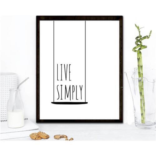 A2 Live Simply Canvas Wall Art Print Poster for home bar decor,frame not include