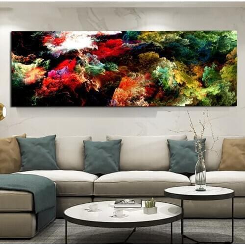 Red Colorful Cloud Abstract Oil Painting Landscape Wall Picture Living Room Canvas Modern Art Poster Bedroom Home Decor
