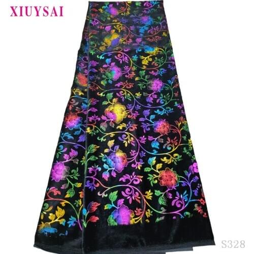 XIUYSAI African Velvet Lace Fabric Nigerian French Velvet Lace Fabric High Quality brocade lace fabric For Wedding Dress SL328