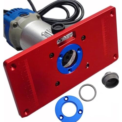 Aluminum Router Table Insert Plate Woodworking Benches Table Saws For Multifunctional Wood Plate Machine Engraving 2 Rings Tools