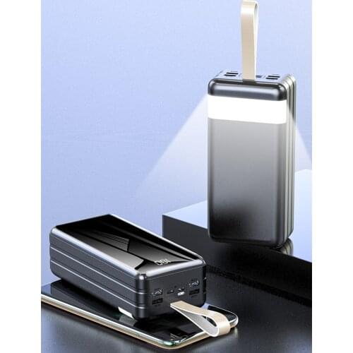 Big-capacity 222Wh/3.7V 60000mAH USB 2.1A 10.5W Super Fast charging Li-polymer Batteries for cellphone power bank Two colors