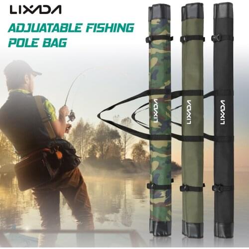 Lixada Fishing Rod Case Portable Soft Case Folding Pole Storage Bag Organizer Pole Set