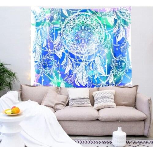 Beautiful feathers color drawing case tapestry wall carpet background cloth Personality Art Deco Home bedroom decoration