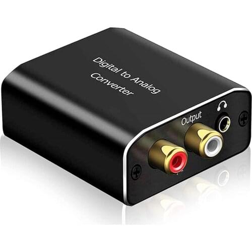 Digital to Analog Audio Converter, Coaxial Optical to 3.5mm Jack Stereo DAC Audio Adapter for HDTV Home Cinema
