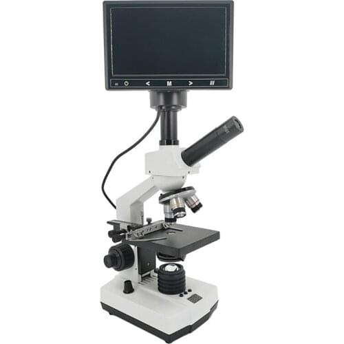 1600X Professional Blood Cells Digital Biological Lab Microscope Constant Temperature 7inch Screen Electronic Eyepiece 110-240V