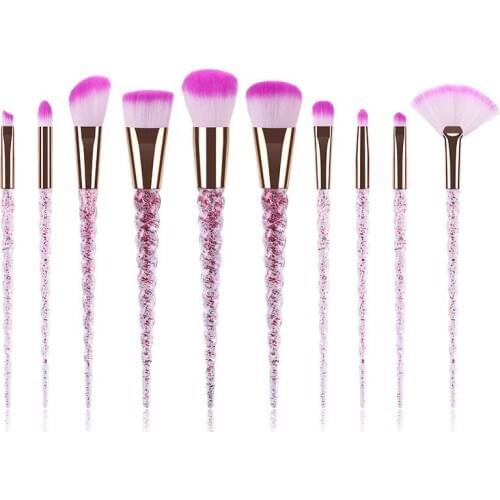 Unicorn Makeup Brushes Sets Maquiagem Foundation Powder Cosmetic Blush Eyeshadow Women Beauty Glitter 10Pc Make Up Brush Tools