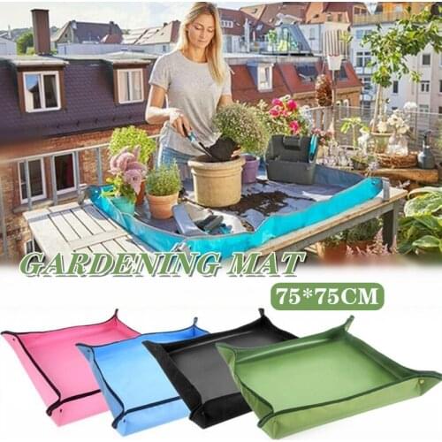 65*65CM Planting Mat PE Gardening Potting Mat Waterproof Foldable Gardening Pad Flower Pot Gardening Mat Transplanting Plant Pad